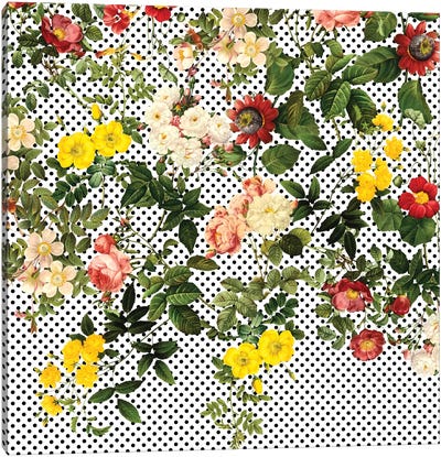 Botanical Geo Canvas Art Print - Polka Dot Patterns