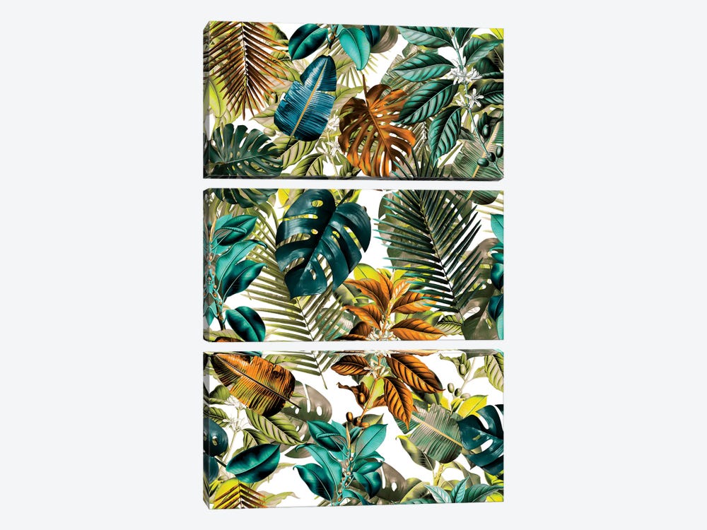 Tropical Garden IV by Burcu Korkmazyurek 3-piece Canvas Art Print