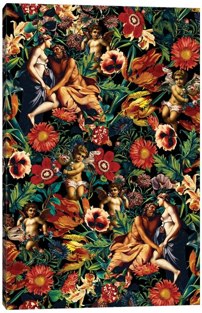 Hera & Zeus Garden Pattern Canvas Art Print - Burcu Korkmazyurek