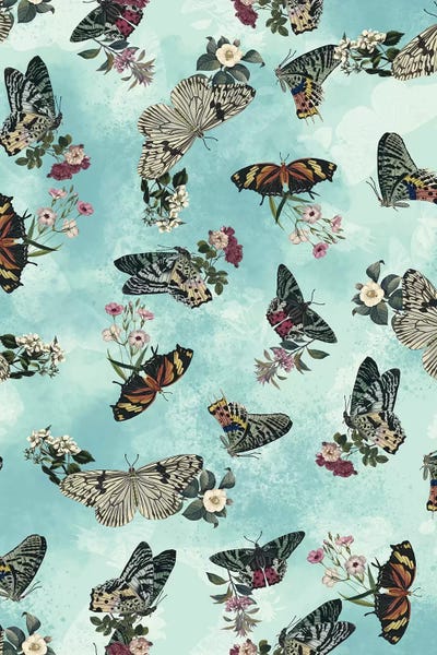 Animal Patterns: Butterfly Floral by Burcu Korkmazyurek