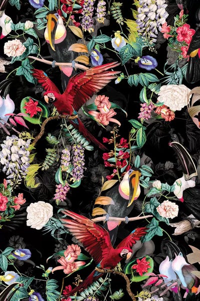 Animal Patterns: Floral And Birds IX by Burcu Korkmazyurek