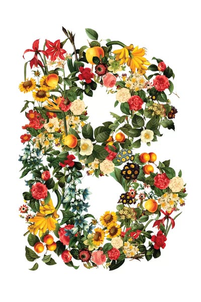 The Letter B: Floral "B" by Burcu Korkmazyurek