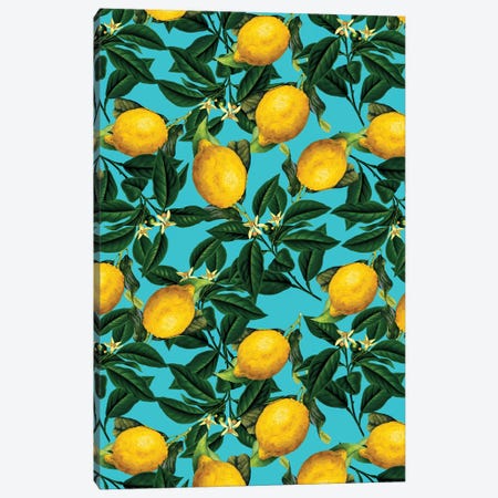 Lemon And Leaf Canvas Print #BUR93} by Burcu Korkmazyurek Art Print
