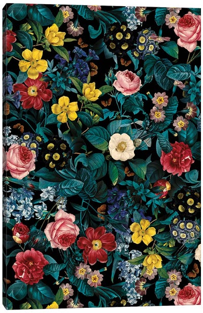 Night Garden XXV Canvas Art Print - Daffodil Art
