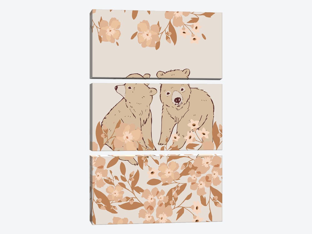 Two Bears by Bernadett Urbanovics 3-piece Art Print