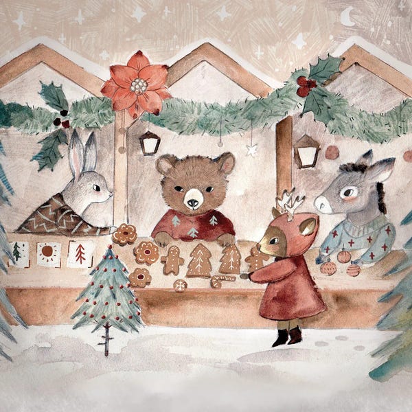 Brown Bears: Christmas Market by Bernadett Urbanovics