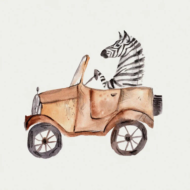 Africa Series - Zebra In Car by Bernadett Urbanovics wall art