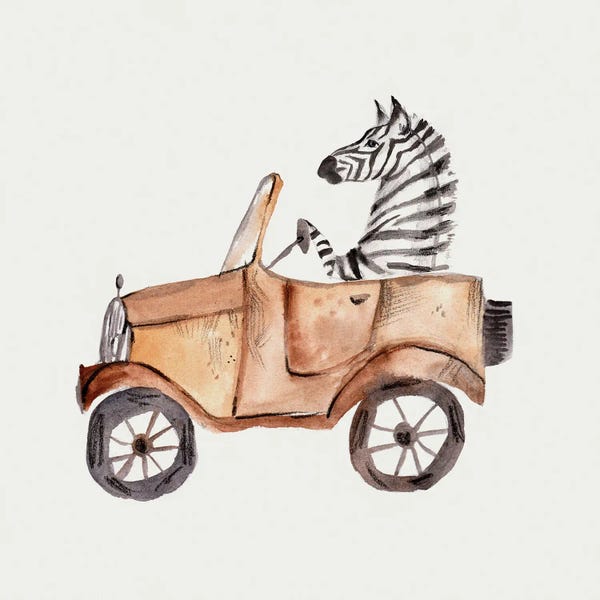 Zebras: Africa Series - Zebra In Car by Bernadett Urbanovics