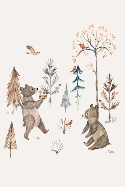 Autumnal Bears by Bernadett Urbanovics canvas print