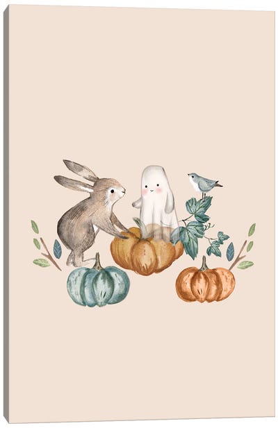 Cute Halloween Canvas Art Print - Pumpkins
