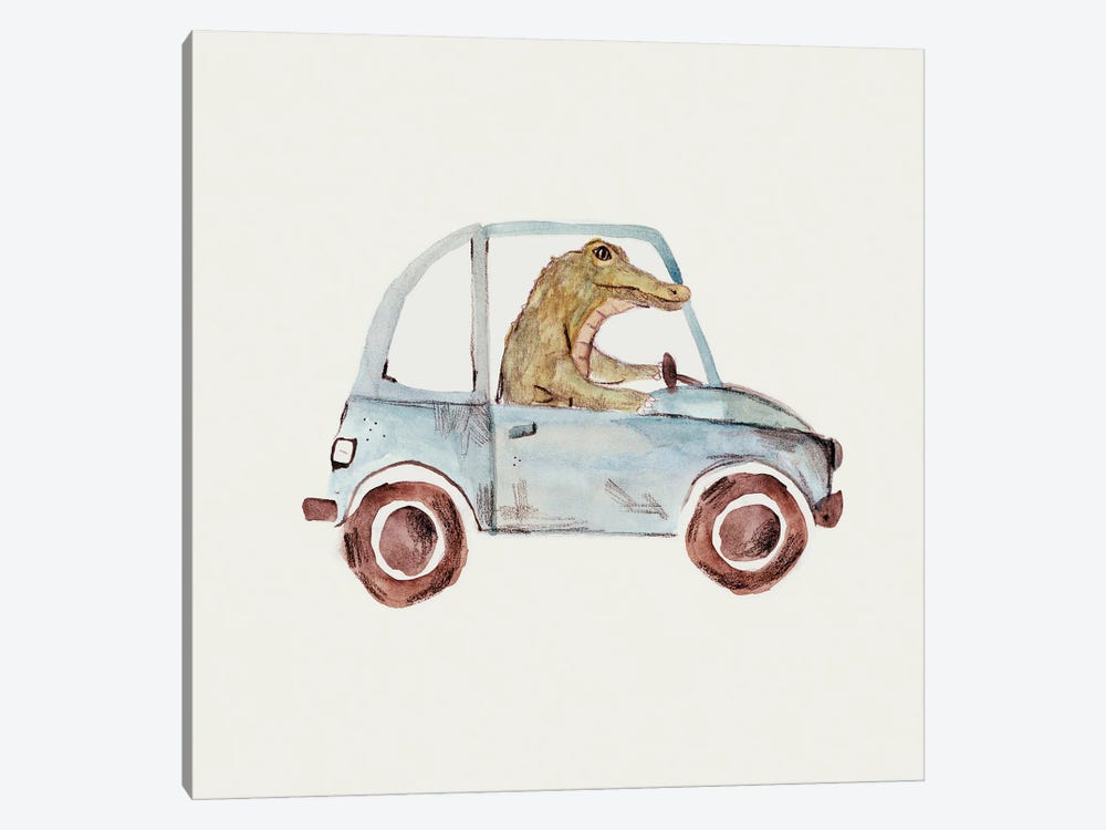 Africa Series - Crocodile In Car by Bernadett Urbanovics 1-piece Canvas Art