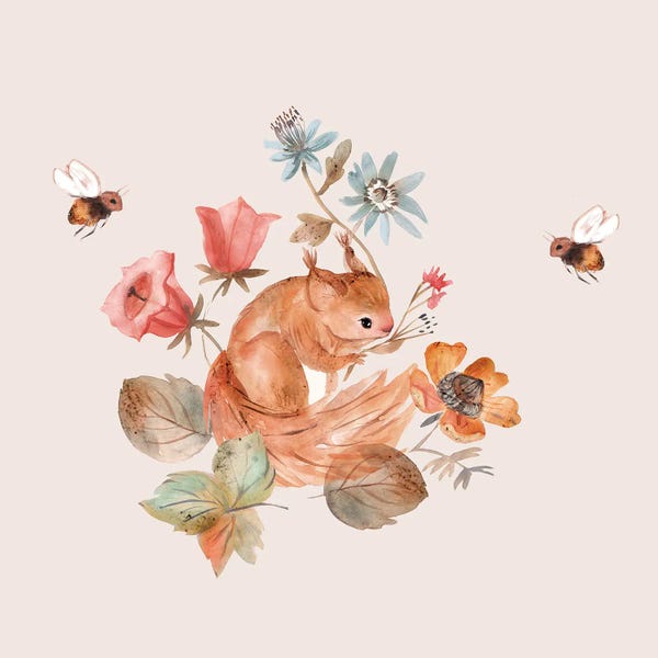 Squirrels: Sunny Afternoon With Squirrel by Bernadett Urbanovics