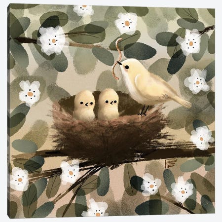 Bird Nest Canvas Print #BUV38} by Bernadett Urbanovics Canvas Print