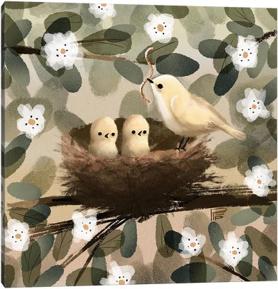 Bird Nest Canvas Art Print - Bernadett Urbanovics