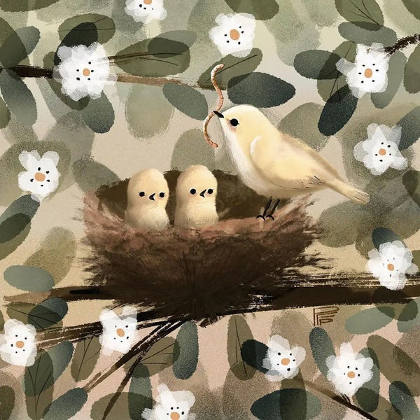 Kids Inspirational Art: Bird Nest by Bernadett Urbanovics