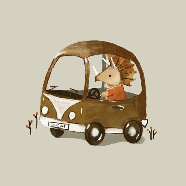 Kids Dinosaur Art: Dino Is Coming by Bernadett Urbanovics