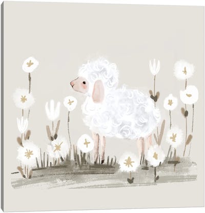 Easter Lamb Canvas Art Print - Sheep Art