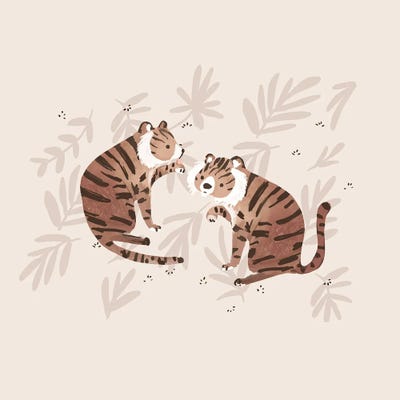 Two Tigers by Bernadett Urbanovics canvas print