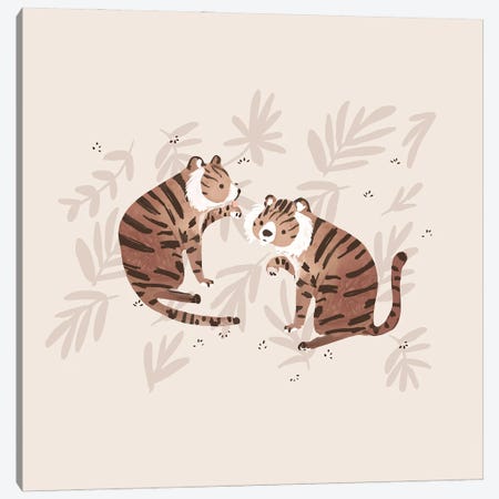 Two Tigers Canvas Print #BUV46} by Bernadett Urbanovics Art Print