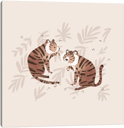 Two Tigers Canvas Art Print - Bernadett Urbanovics