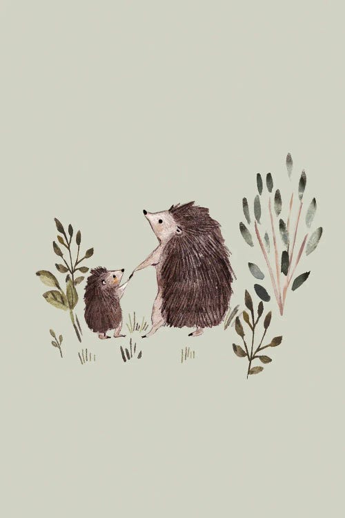 Mom And Me - Hedgehog by Bernadett Urbanovics wall art