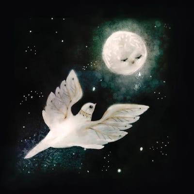 Crying Moon by Bernadett Urbanovics metal wall art