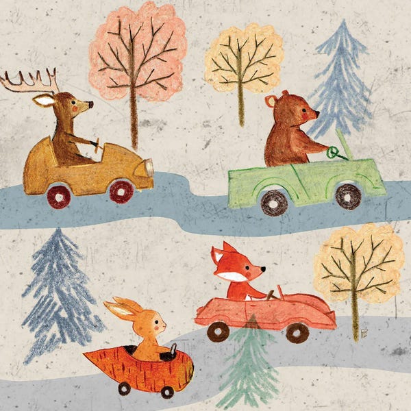 Brown Bears: Woodland Traffic by Bernadett Urbanovics