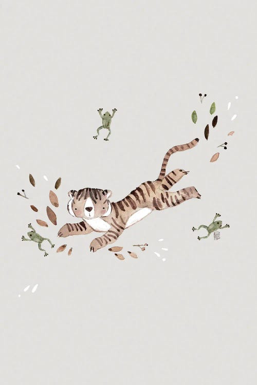 Jumping Tiger by Bernadett Urbanovics wall art