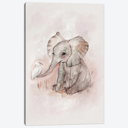 Baby Elephant Canvas Print #BUV8} by Bernadett Urbanovics Canvas Art