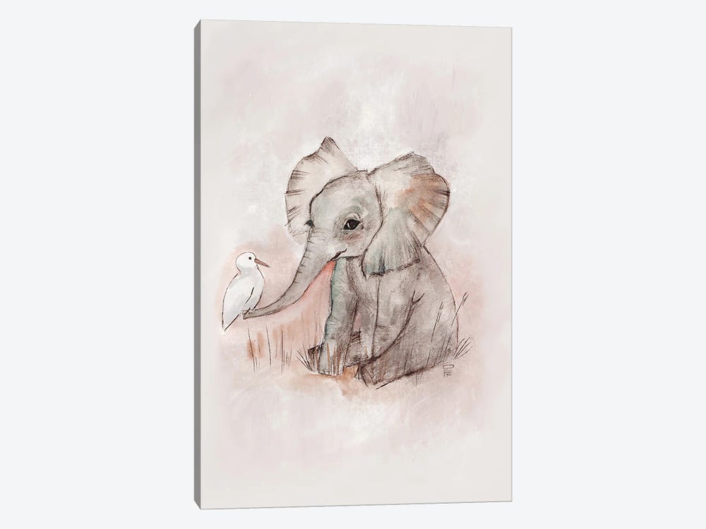 Baby Elephant by Bernadett Urbanovics 1-piece Canvas Art
