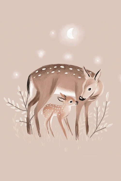 Mom And Me - Fawn by Bernadett Urbanovics wall art