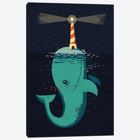 King Of The Narwhals Canvas Print #BUX12} by Michael Buxton Art Print