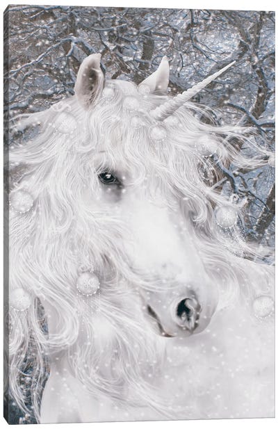 Christmas Unicorn Canvas Art Print - Unicorns