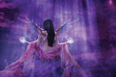 Angelic Blessing by Babette Van den Berg framed wall art