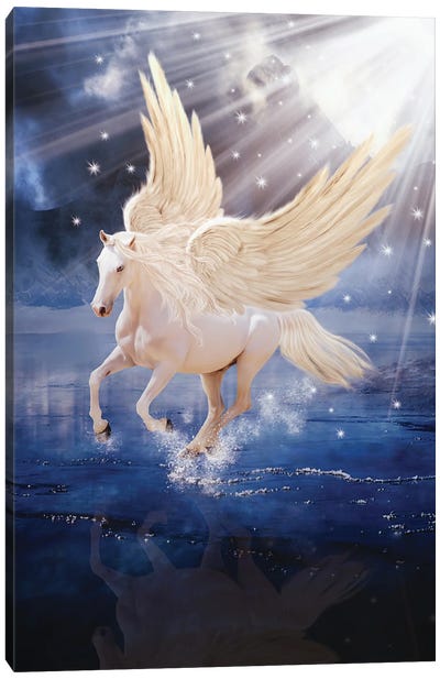 Pegasus Canvas Art Print - Friendly Mythical Creatures