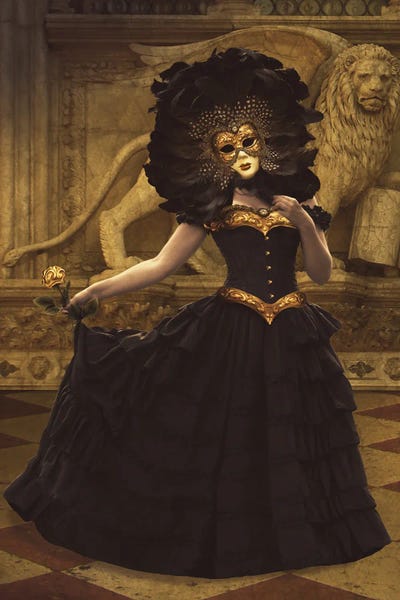 Bal Du Mask I by Babette Van den Berg framed wall art