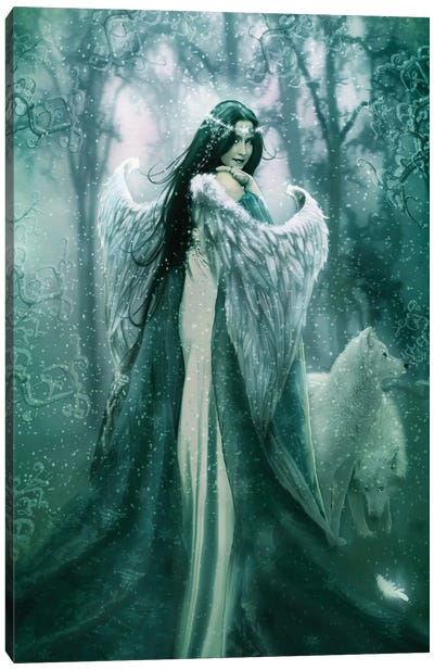 Wolf Lady Canvas Art Print - Winter Wonderland