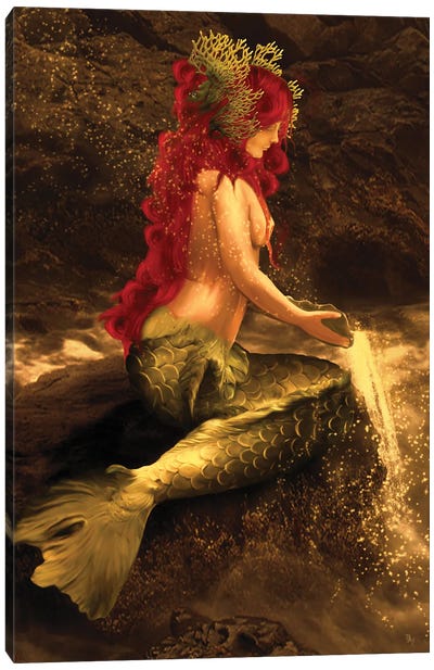 Mermaid Play Canvas Art Print - Mermaid Art