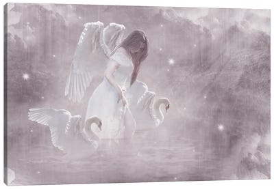 Swan Angel Canvas Art Print - Babette Van den Berg