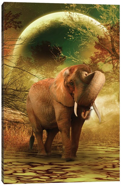 The Elephant Ricardo II Canvas Art Print - Friendly Mythical Creatures
