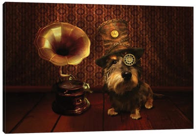 Steampunk Dog Canvas Art Print - Steampunk Art