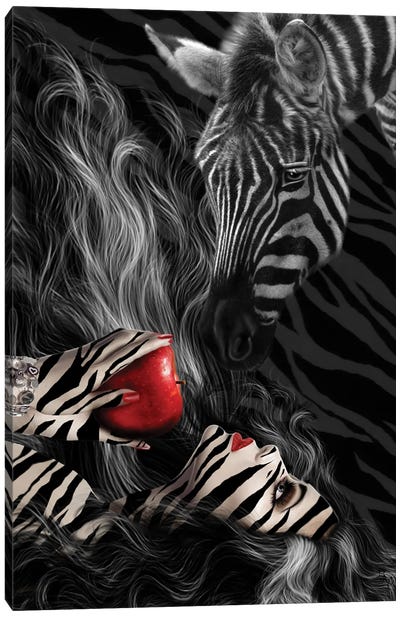 Zebra Time Canvas Art Print - Apple Art