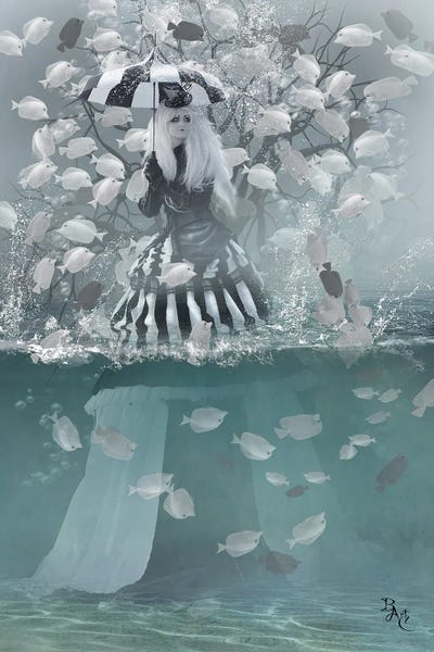 Balderdash Fishes by Babette Van den Berg framed wall art