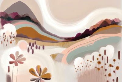 Colorful Hills by Bella Eve framed wall art