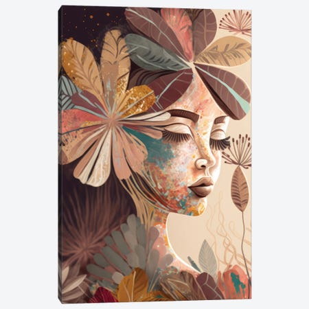 Kimi - Flower Portrait Canvas Print #BVE133} by Bella Eve Canvas Artwork