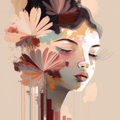 Zahrah - Floral Portrait by Bella Eve canvas print
