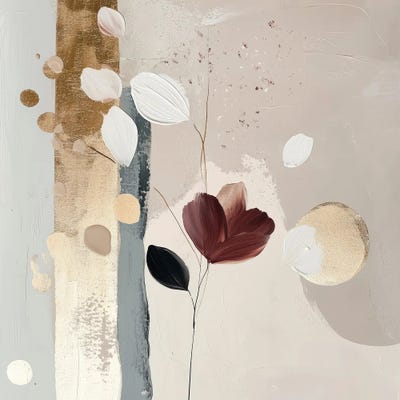 Cream Art - Canvas Prints: Petal And Clay, Style A by Bella Eve