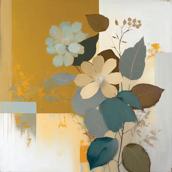 Bella Eve: Blue And Mustard Botanicals by Bella Eve