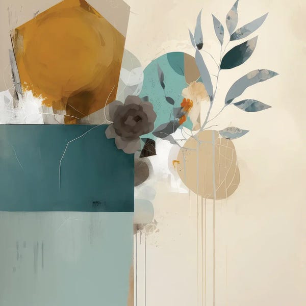 Bella Eve: Abstracted Aqua Blooms by Bella Eve