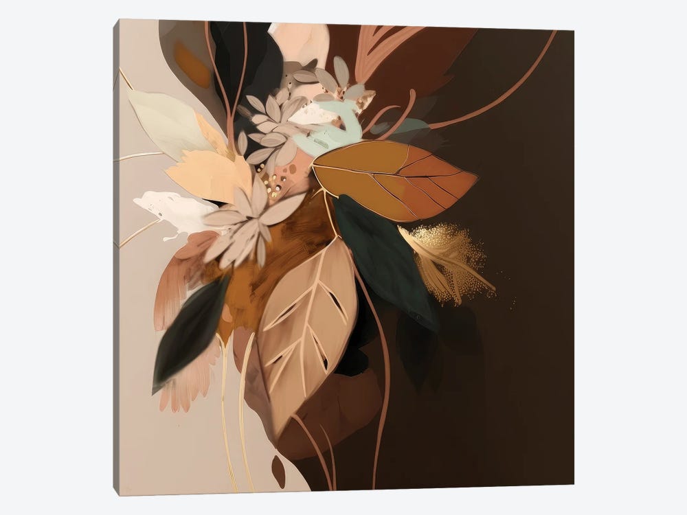 Abstract Golden Leaves by Bella Eve 1-piece Canvas Art